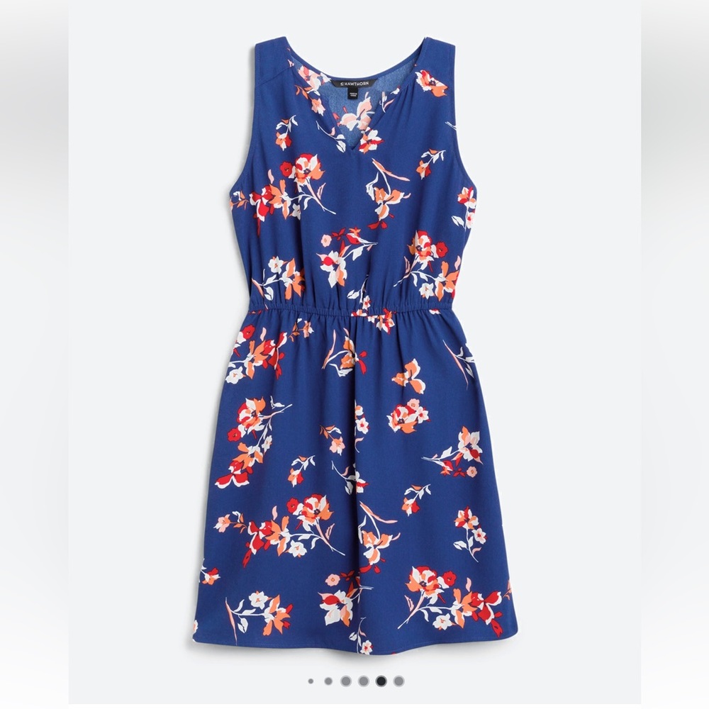Navy blue floral dress